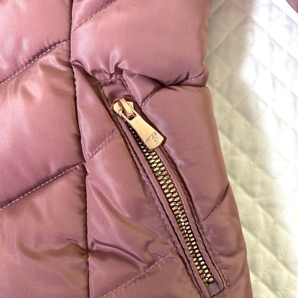 New Kensie Girl Toddler Girls Mauve jacket Coat Puffer Rose Gold Hardware Size 4 - Picture 3 of 11